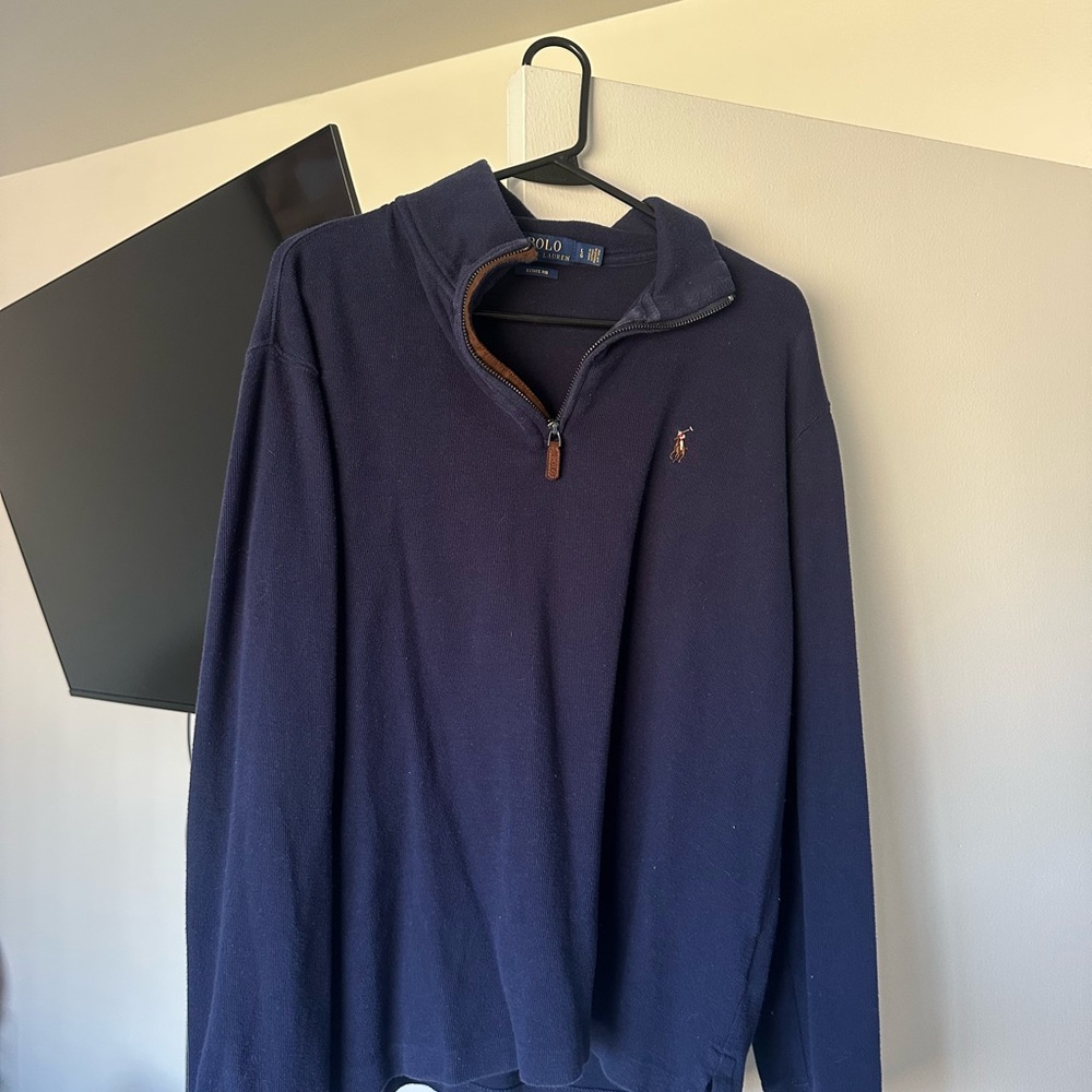 Polo by Ralph Lauren Men's Deep Blue Zip-Up Sweater